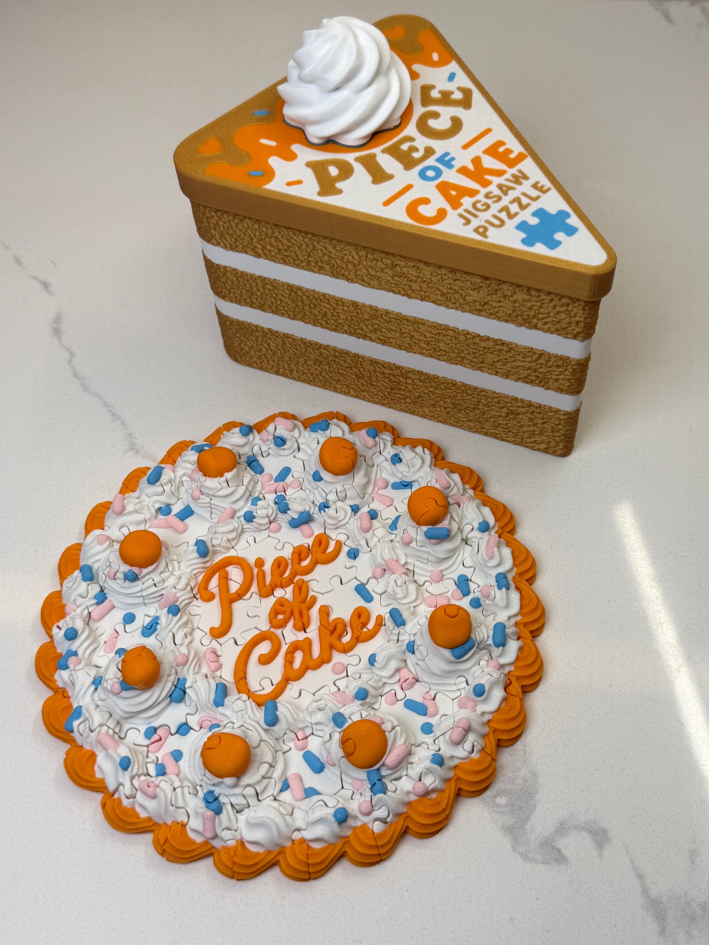 3D Printed "Piece of Cake" Jigsaw Puzzle (61 Pieces)